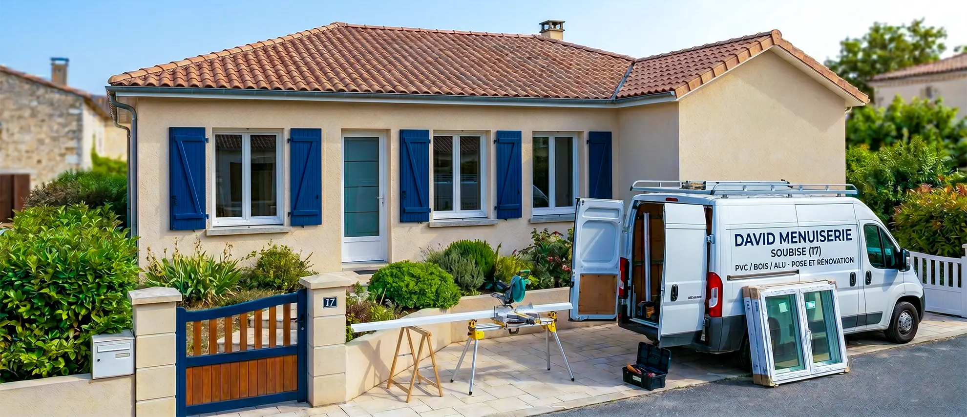 Pose de portes, fenêtres et volets par DAVID MENUISERIE